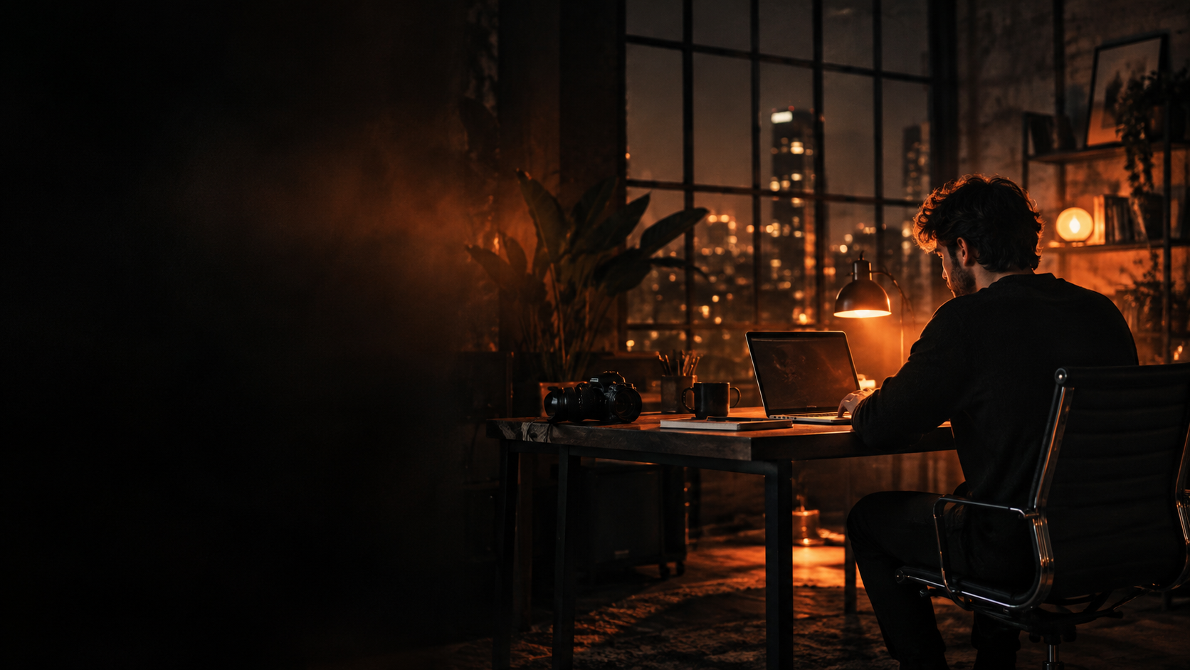 Founder producing content in a studio